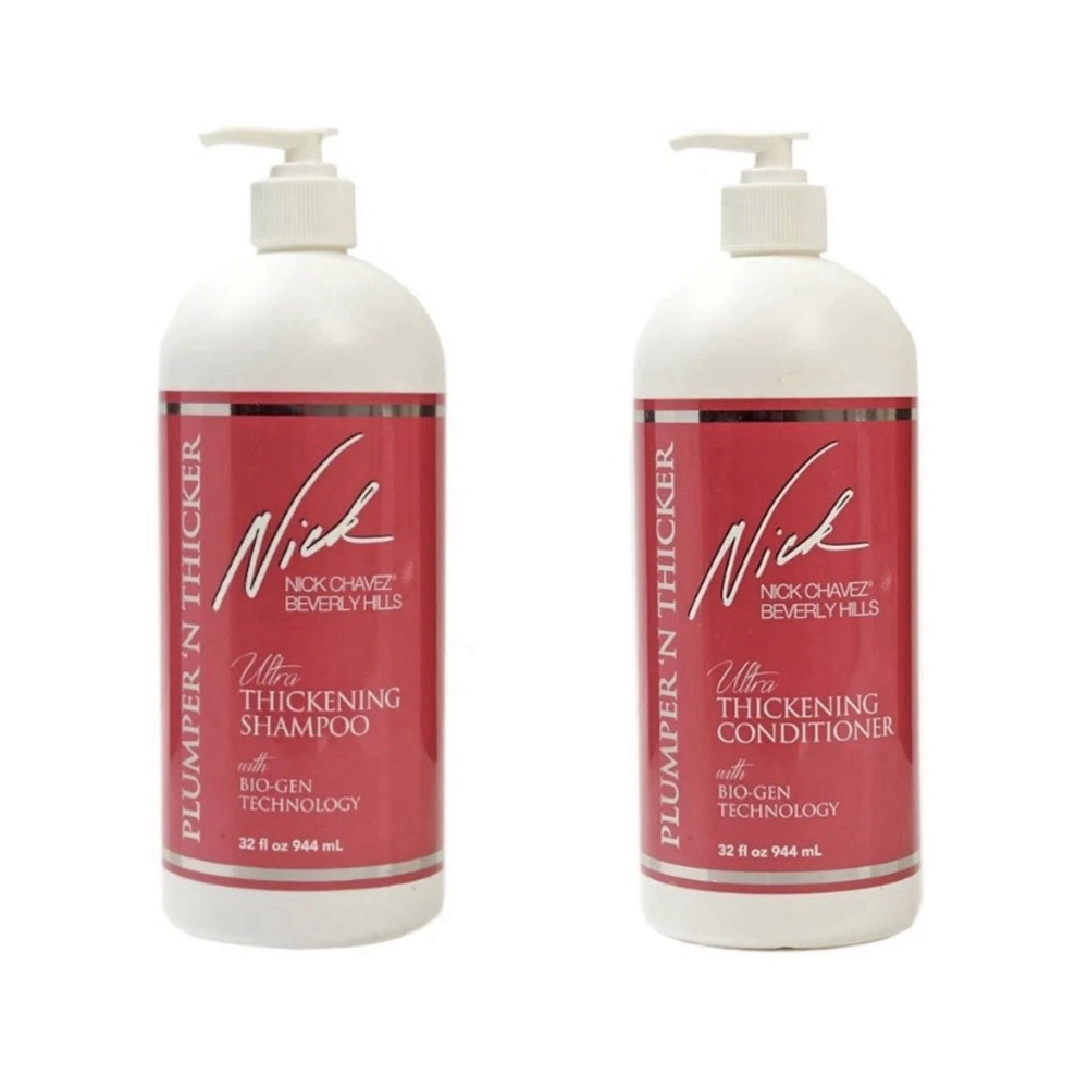 Nick Chavez Plumper N Thicker Ultra Thickening Shampoo & Conditioner‎ SET 2 32oz